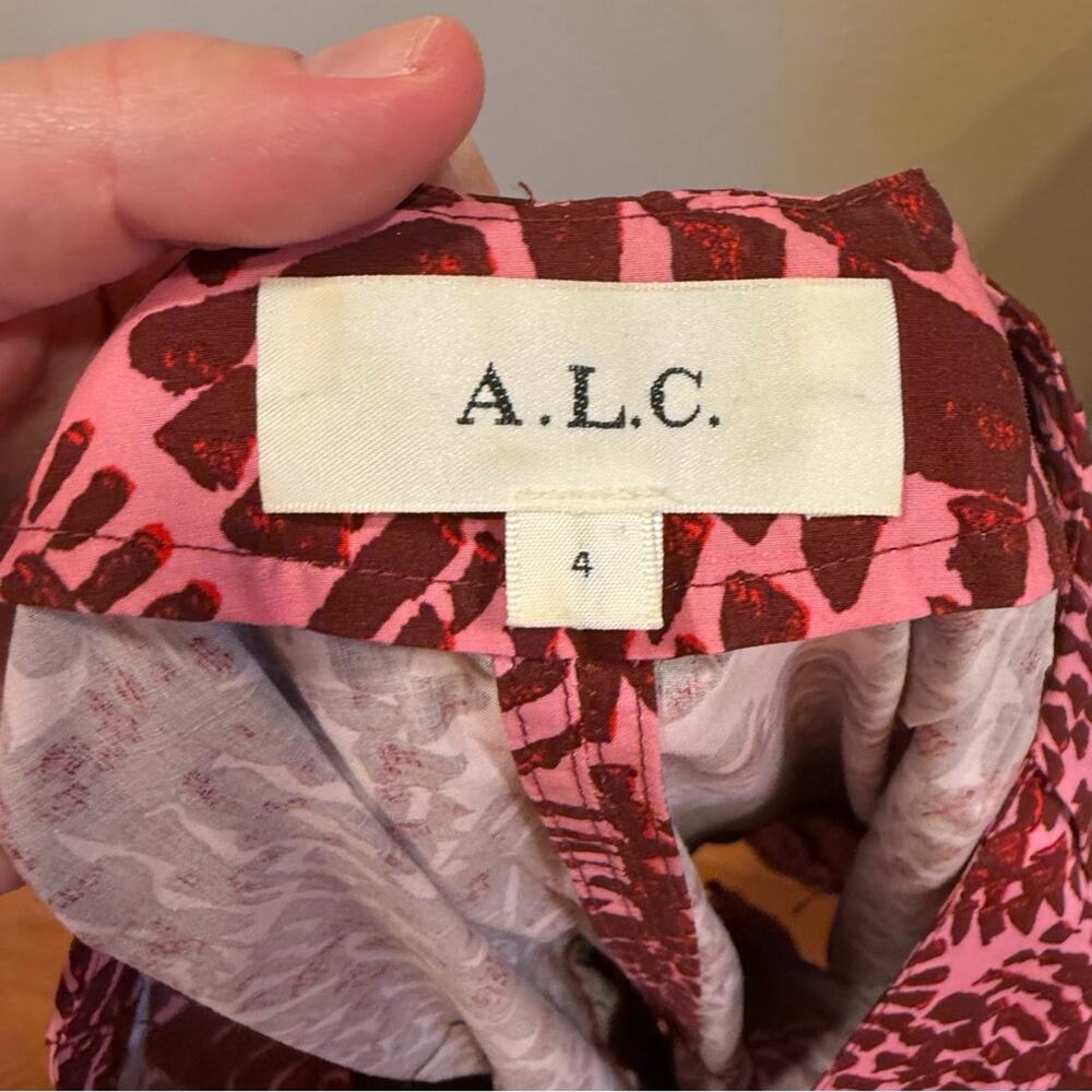 ALC Pink Floral Cotton Mini Dress 4 - Picture 14 of 14